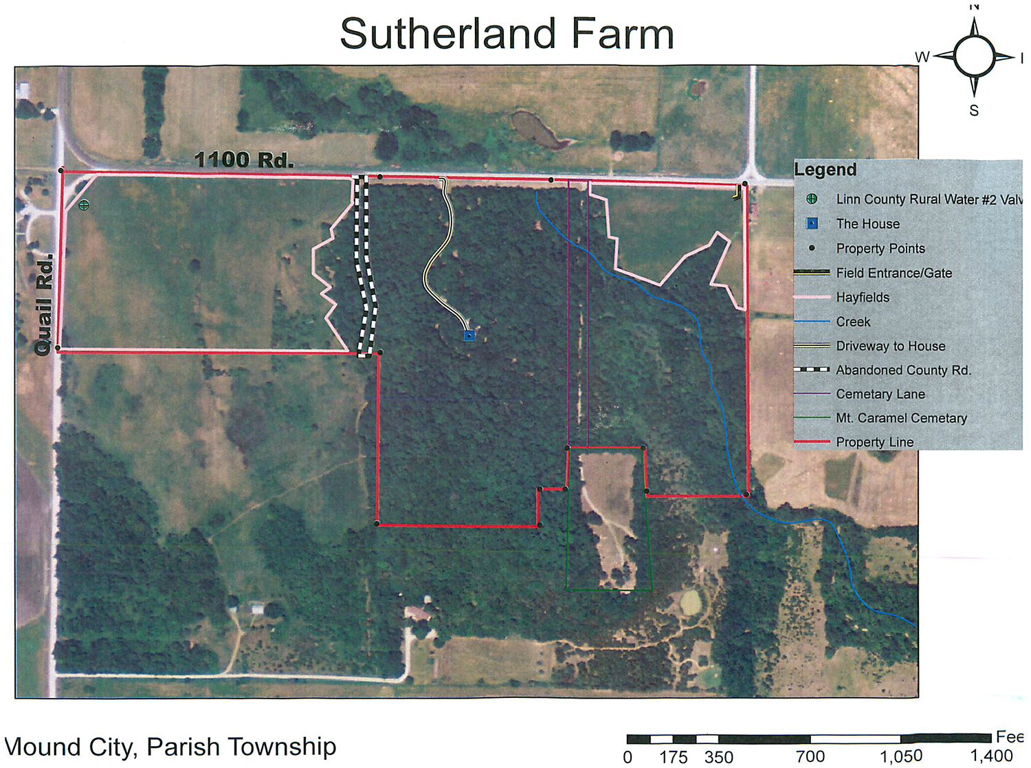 Aerial view of the Pleasanton property
